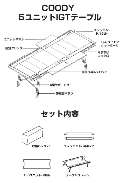coody 5ユニットIGTテーブル